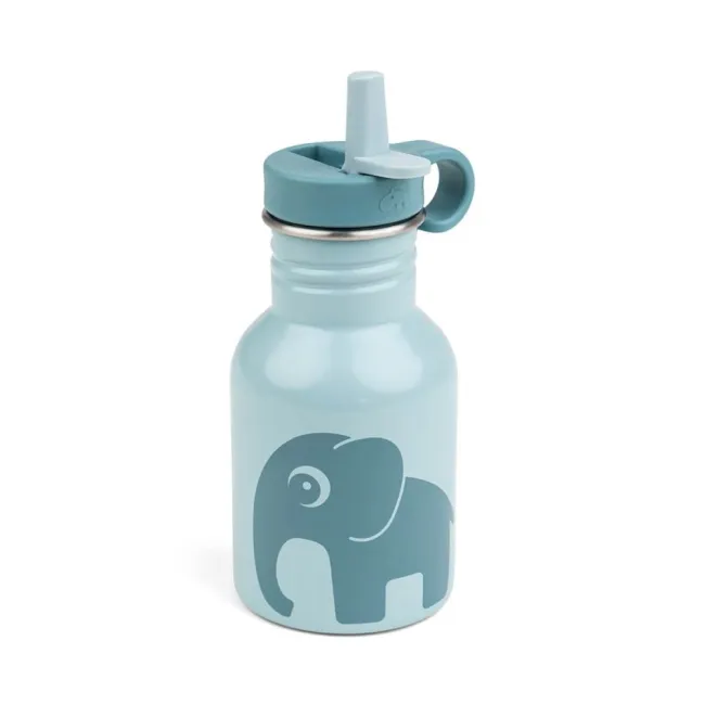 Sticla metalica cu pai Done by Deer Elphee Blue 350 ml