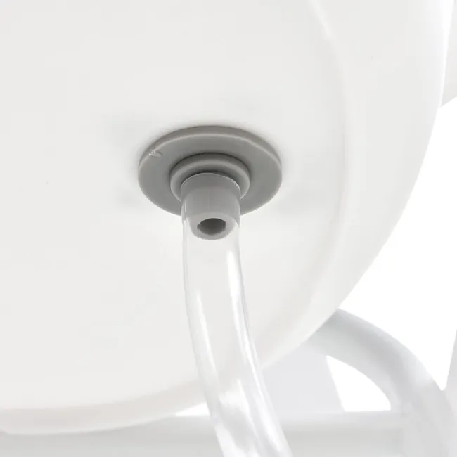 Cadita de baie pliabila, Qmini, Foldy Pro Care, Cu suport metalic si masuta de infasat, Cu termometru electronic, Cu dop si furtun pentru scurgere, Antiderapanta, 80&times;49 cm, Alb/Gri BYNFG2205