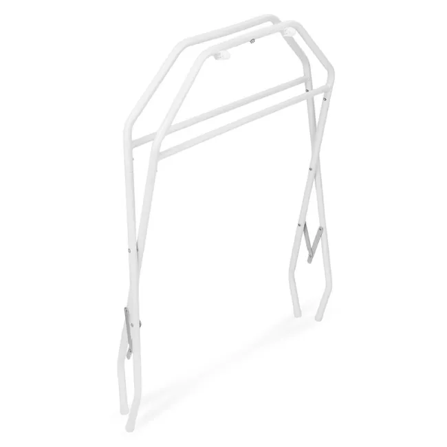 Cadita de baie pliabila, Qmini, Foldy Pro Care, Cu suport metalic si masuta de infasat, Cu termometru electronic, Cu dop si furtun pentru scurgere, Antiderapanta, 80&times;49 cm, Alb/Gri BYNFG2205