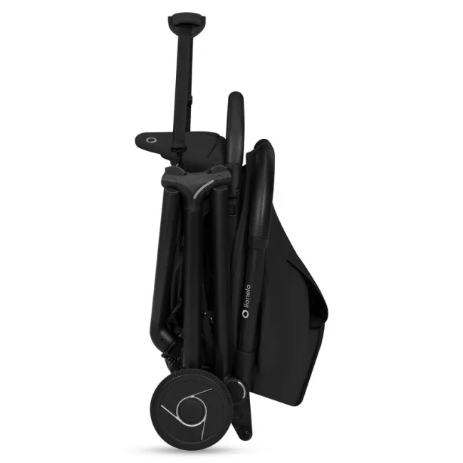 Carucior 2 in 1, Lionelo, Sia Flex, 7.6 kg, Include landou pliabil pe cadru, Ultracompact, Pliere rapida cu o mana, Copertina UPF50+, Cu accesorii incluse, 0-48 luni, Sustine 22 kg, Negru BYNLO-SIA_FLEX_BLACK_ONYX