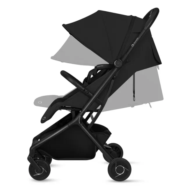 Carucior 2 in 1, Lionelo, Sia Flex, 7.6 kg, Include landou pliabil pe cadru, Ultracompact, Pliere rapida cu o mana, Copertina UPF50+, Cu accesorii incluse, 0-48 luni, Sustine 22 kg, Negru BYNLO-SIA_FLEX_BLACK_ONYX