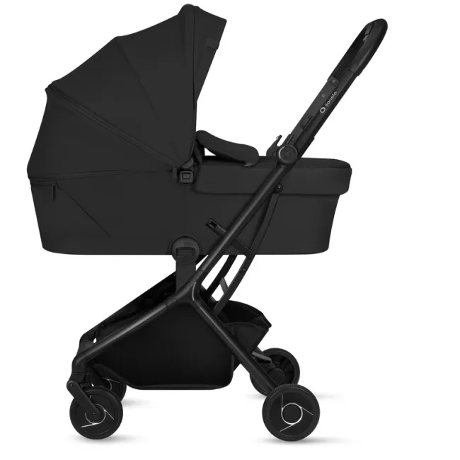 Carucior 2 in 1, Lionelo, Sia Flex, 7.6 kg, Include landou pliabil pe cadru, Ultracompact, Pliere rapida cu o mana, Copertina UPF50+, Cu accesorii incluse, 0-48 luni, Sustine 22 kg, Negru BYNLO-SIA_FLEX_BLACK_ONYX