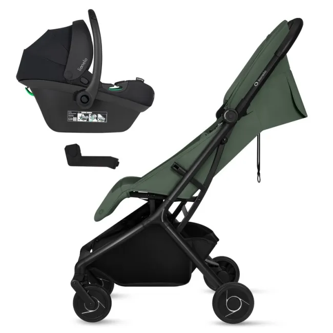 Carucior 2 in 1, Lionelo, Sia Flex, 7.6 kg, Include landou pliabil pe cadru, Ultracompact, Pliere rapida cu o mana, Copertina UPF50+, Cu accesorii incluse, 0-48 luni, Sustine 22 kg, Verde BYNLO-SIA_FLEX_GREEN_EMERALD