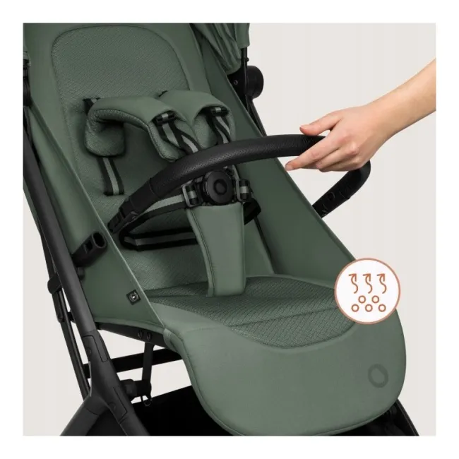 Carucior 2 in 1, Lionelo, Sia Flex, 7.6 kg, Include landou pliabil pe cadru, Ultracompact, Pliere rapida cu o mana, Copertina UPF50+, Cu accesorii incluse, 0-48 luni, Sustine 22 kg, Verde BYNLO-SIA_FLEX_GREEN_EMERALD