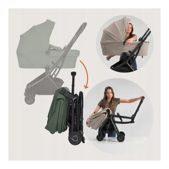 Carucior 2 in 1, Lionelo, Sia Flex, 7.6 kg, Include landou pliabil pe cadru, Ultracompact, Pliere rapida cu o mana, Copertina UPF50+, Cu accesorii incluse, 0-48 luni, Sustine 22 kg, Verde BYNLO-SIA_FLEX_GREEN_EMERALD