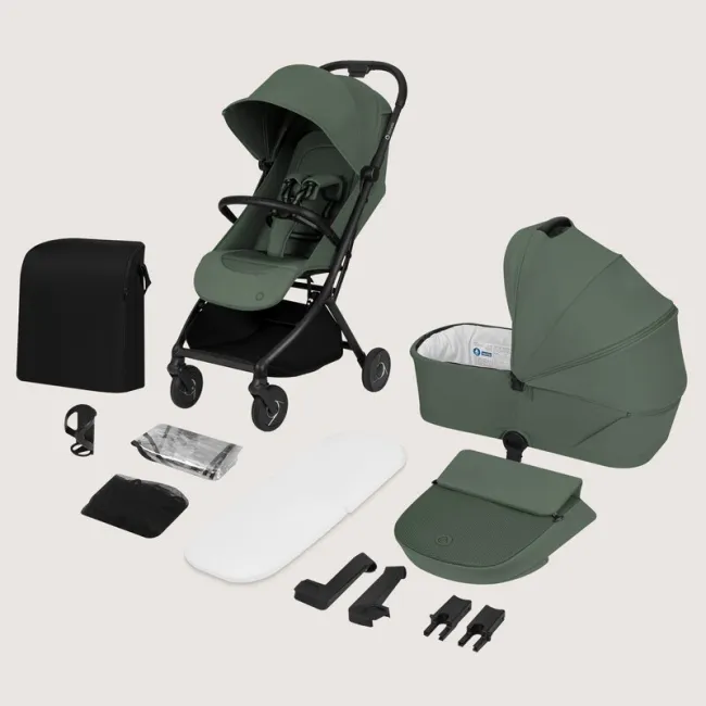 Carucior 2 in 1, Lionelo, Sia Flex, 7.6 kg, Include landou pliabil pe cadru, Ultracompact, Pliere rapida cu o mana, Copertina UPF50+, Cu accesorii incluse, 0-48 luni, Sustine 22 kg, Verde BYNLO-SIA_FLEX_GREEN_EMERALD