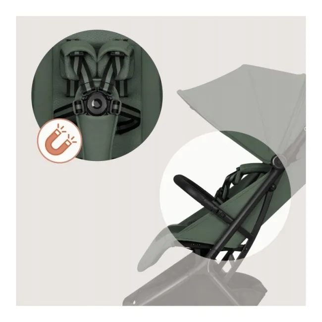 Carucior 2 in 1, Lionelo, Sia Flex, 7.6 kg, Include landou pliabil pe cadru, Ultracompact, Pliere rapida cu o mana, Copertina UPF50+, Cu accesorii incluse, 0-48 luni, Sustine 22 kg, Verde BYNLO-SIA_FLEX_GREEN_EMERALD