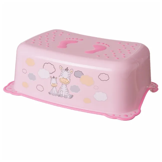 Inaltator Baie, Antiderapant, Zebra Light Pink, Maltex Baby Pjbc8089