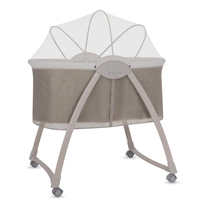 Patut si balansoar portabil Lionelo, Gaya 2 in 1, cu functie de leganat si muzica, 3 viteze de leganat reglabile, saltea T25, controlat prin telecomanda sau panou, pana la 9 kg, 0 luni+, 93 x 68 x 81 cm, bej latte BYNLO-GAYA_BEIGE_LATTE