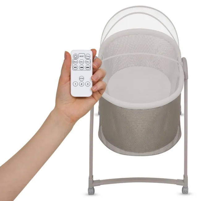 Patut si balansoar portabil Lionelo, Gaya 2 in 1, cu functie de leganat si muzica, 3 viteze de leganat reglabile, saltea T25, controlat prin telecomanda sau panou, pana la 9 kg, 0 luni+, 93 x 68 x 81 cm, bej latte BYNLO-GAYA_BEIGE_LATTE