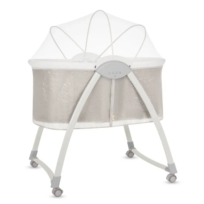 Patut si balansoar portabil Lionelo, Gaya 2 in 1, cu functie de leganat si muzica, 3 viteze de leganat reglabile, saltea T25, controlat prin telecomanda sau panou, pana la 9 kg, 0 luni+, 93 x 68 x 81 cm, bej sand BYNLO-GAYA_BEIGE_SAND