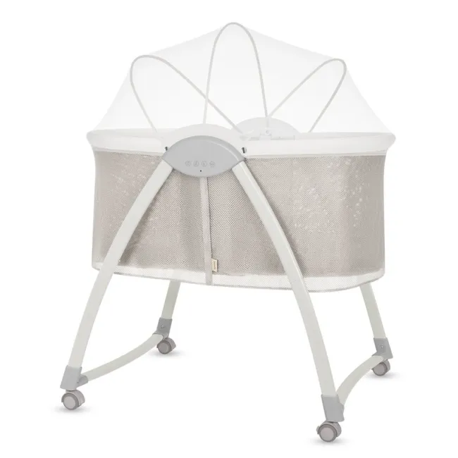 Patut si balansoar portabil Lionelo, Gaya 2 in 1, cu functie de leganat si muzica, 3 viteze de leganat reglabile, saltea T25, controlat prin telecomanda sau panou, pana la 9 kg, 0 luni+, 93 x 68 x 81 cm, bej sand BYNLO-GAYA_BEIGE_SAND