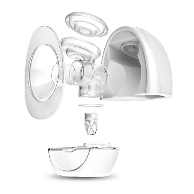 Pompa de san, Lionelo, Fidi, Portabila, Cu accesorii, Hands-free, 5 functii de masaj, Autonomie pana la 24 h, 50 db, Capacitate 150 ml, Alb BYNLOC-FIDI_FREE_WHITE