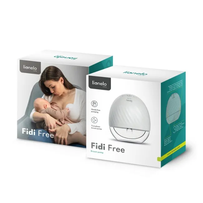 Pompa de san, Lionelo, Fidi, Portabila, Cu accesorii, Hands-free, 5 functii de masaj, Autonomie pana la 24 h, 50 db, Capacitate 150 ml, Alb BYNLOC-FIDI_FREE_WHITE