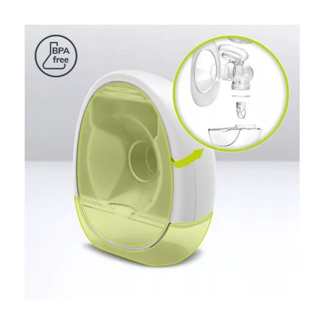 Pompa de san, Lionelo, Fidi, Portabila, Cu accesorii, Hands-free, 5 functii de masaj, Autonomie pana la 24 h, 50 db, Capacitate 150 ml, Alb BYNLOC-FIDI_FREE_WHITE