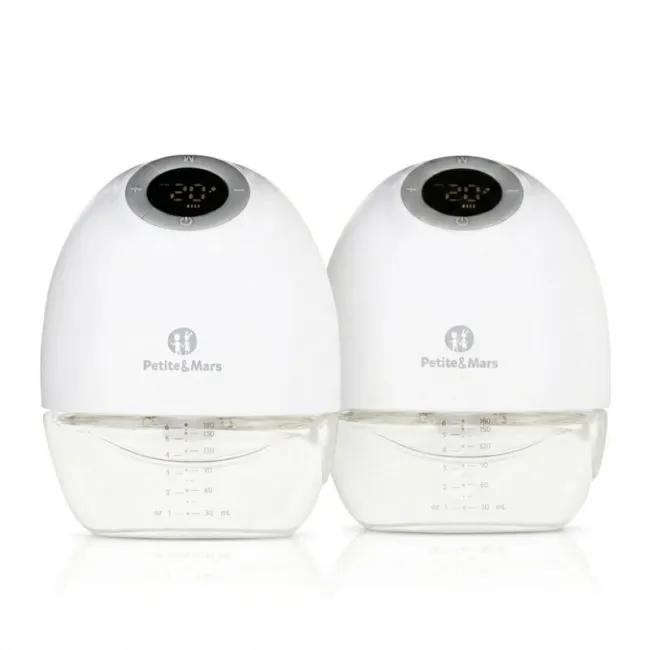 Pompa de san, Petite&Mars, Gaia Duo, Portabila, Cu 3 moduri, Panou control, Autonomie pana la 2.5 h, 9 functii de masaj, Silentioasa- 55db, Capacitate 180 ml, Alb BYN327035