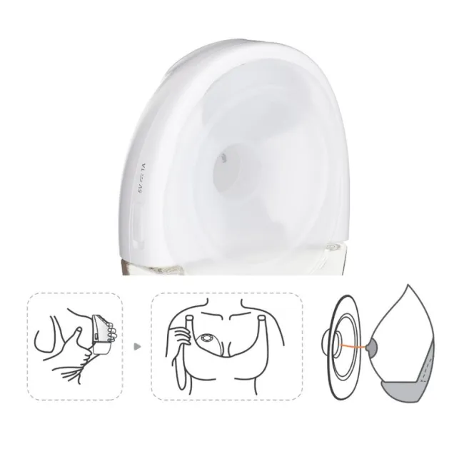 Pompa de san, Petite&Mars, Gaia Duo, Portabila, Cu 3 moduri, Panou control, Autonomie pana la 2.5 h, 9 functii de masaj, Silentioasa- 55db, Capacitate 180 ml, Alb BYN327035