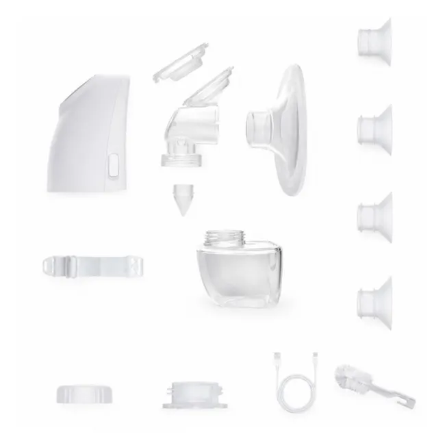 Pompa de san, Petite&Mars, Gaia Duo, Portabila, Cu 3 moduri, Panou control, Autonomie pana la 2.5 h, 9 functii de masaj, Silentioasa- 55db, Capacitate 180 ml, Alb BYN327035