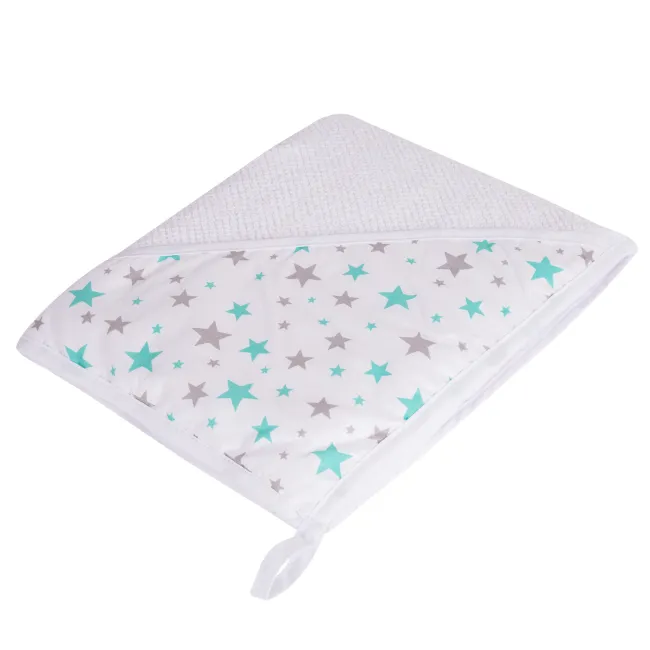 Prosop Baie Bebelusi Cu Gluga Magic Kids, Bumbac 100%, Model Stelute, 100x100 Cm Pjbp_bum_stars