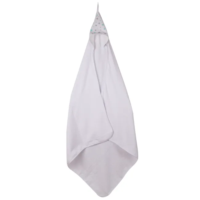 Prosop Baie Bebelusi Cu Gluga Magic Kids, Bumbac 100%, Model Stelute, 100x100 Cm Pjbp_bum_stars