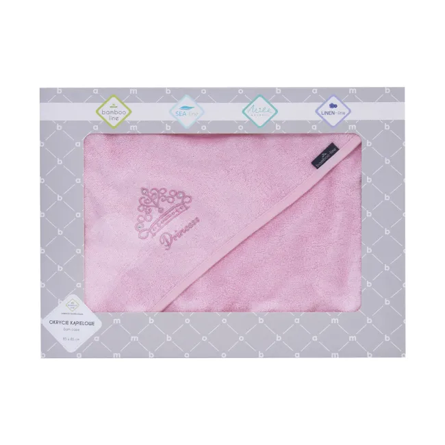 Prosop Din Fibra De Bambus Cu Gluga Pentru Bebelusi Si Copii, Hands-free, Princess Pink, 85x85cm Pjb31030