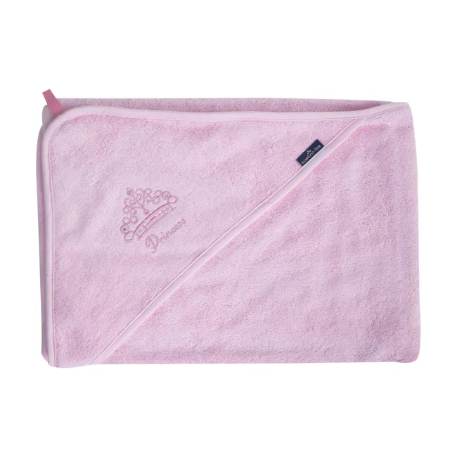 Prosop Din Fibra De Bambus Cu Gluga Pentru Bebelusi Si Copii, Hands-free, Princess Pink, 85x85cm Pjb31030