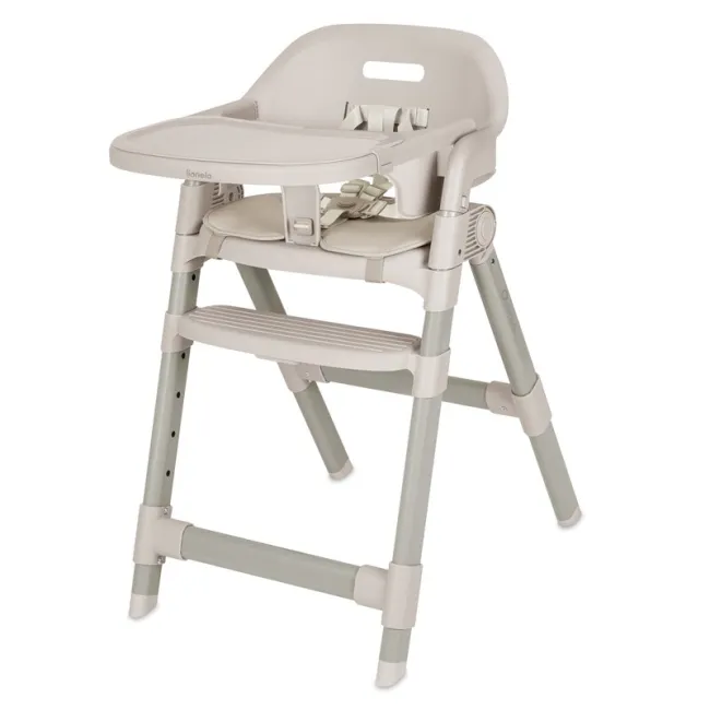 Scaun de masa, Lionelo, Matt, 3 in 1, Pliabil, Cu tava detasabila, Cu centuri de siguranta in 5 puncte, Suport pentru picioare si sezut reglabile, Pana la 110 kg, 6 luni &ndash; adult, Bej BYNLO-MATT_BEIGE_SAND