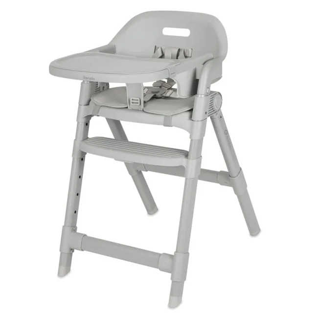 Scaun de masa, Lionelo, Matt, 3 in 1, Pliabil, Cu tava detasabila, Cu centuri de siguranta in 5 puncte, Suport pentru picioare si sezut reglabile, Pana la 110 kg, 6 luni &ndash; adult, Gri BYNLO-MATT_GREY_STONE