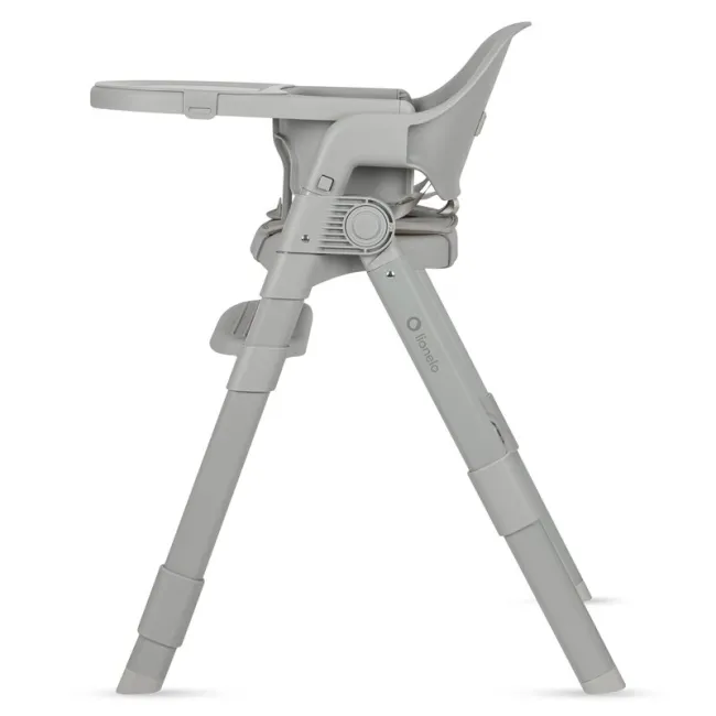 Scaun de masa, Lionelo, Matt, 3 in 1, Pliabil, Cu tava detasabila, Cu centuri de siguranta in 5 puncte, Suport pentru picioare si sezut reglabile, Pana la 110 kg, 6 luni &ndash; adult, Gri BYNLO-MATT_GREY_STONE
