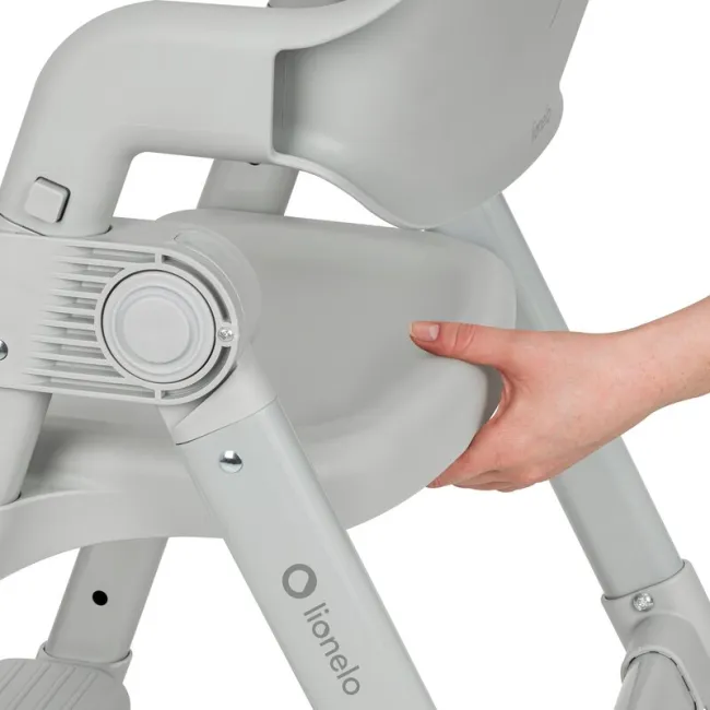 Scaun de masa, Lionelo, Matt, 3 in 1, Pliabil, Cu tava detasabila, Cu centuri de siguranta in 5 puncte, Suport pentru picioare si sezut reglabile, Pana la 110 kg, 6 luni &ndash; adult, Gri BYNLO-MATT_GREY_STONE
