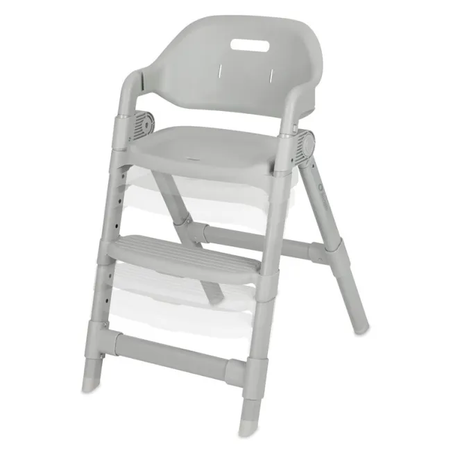 Scaun de masa, Lionelo, Matt, 3 in 1, Pliabil, Cu tava detasabila, Cu centuri de siguranta in 5 puncte, Suport pentru picioare si sezut reglabile, Pana la 110 kg, 6 luni &ndash; adult, Gri BYNLO-MATT_GREY_STONE
