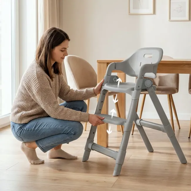 Scaun de masa, Lionelo, Matt, 3 in 1, Pliabil, Cu tava detasabila, Cu centuri de siguranta in 5 puncte, Suport pentru picioare si sezut reglabile, Pana la 110 kg, 6 luni &ndash; adult, Gri BYNLO-MATT_GREY_STONE
