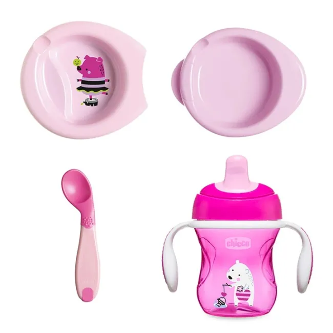 Set diversificare hrana Chicco Let's get started, roz, 6luni+ CHC1620011-7