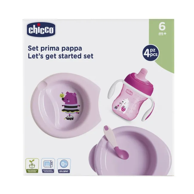 Set diversificare hrana Chicco Let's get started, roz, 6luni+ CHC1620011-7