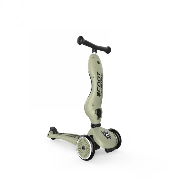 Trotineta Copii 2in1 Premium Scoot  Ride Highwaykick 1 Olive, Cu E Ezut, Sistem Anti-rasturnare, Reglabila 1,  5 Ani (max. 50 Kg) Pjb160629