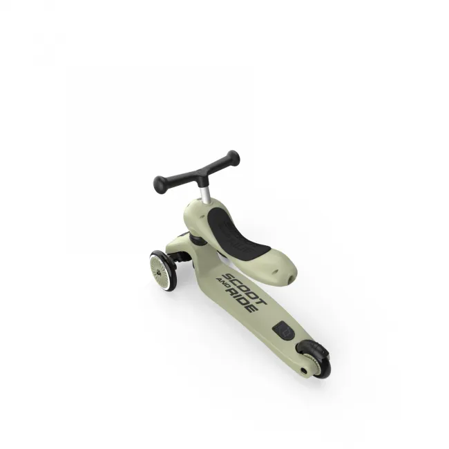 Trotineta Copii 2in1 Premium Scoot  Ride Highwaykick 1 Olive, Cu E Ezut, Sistem Anti-rasturnare, Reglabila 1,  5 Ani (max. 50 Kg) Pjb160629