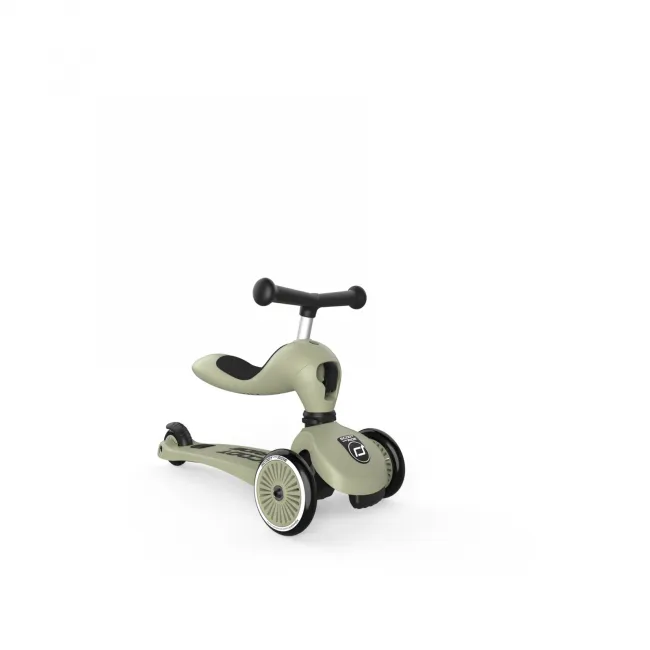 Trotineta Copii 2in1 Premium Scoot  Ride Highwaykick 1 Olive, Cu E Ezut, Sistem Anti-rasturnare, Reglabila 1,  5 Ani (max. 50 Kg) Pjb160629
