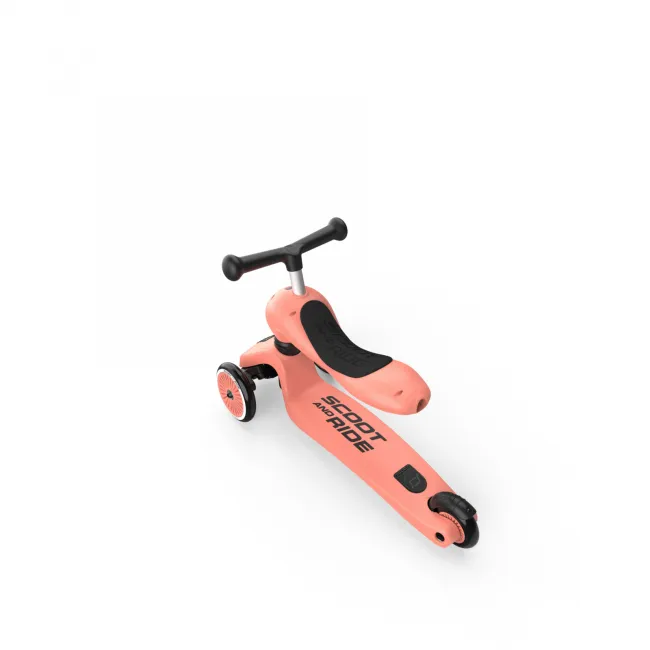 Trotineta Copii 2in1 Premium Scoot  Ride Highwaykick 1 Peach, Cu E Ezut, Sistem Anti-rasturnare, Reglabila 1,  5 Ani (max. 50 Kg) Pjb96353