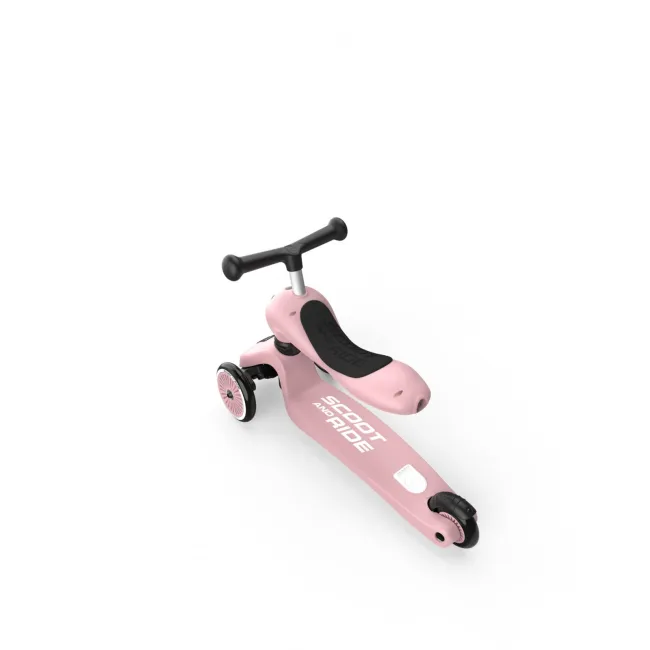 Trotineta Copii 2in1 Premium Scoot  Ride Highwaykick 1 Rose, Cu E Ezut, Sistem Anti-rasturnare, Reglabila 1,  5 Ani (max. 50 Kg) Pjb96270