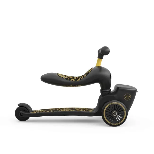 Trotineta Copii Cu Sezut, Suport Jucarie, Transformabila 2in1, Highwaykick 1 Lifestyle Black Gold Limited, 1-5 Ani, Pana La 50 Kg, Scoot  Ride Pjb96530