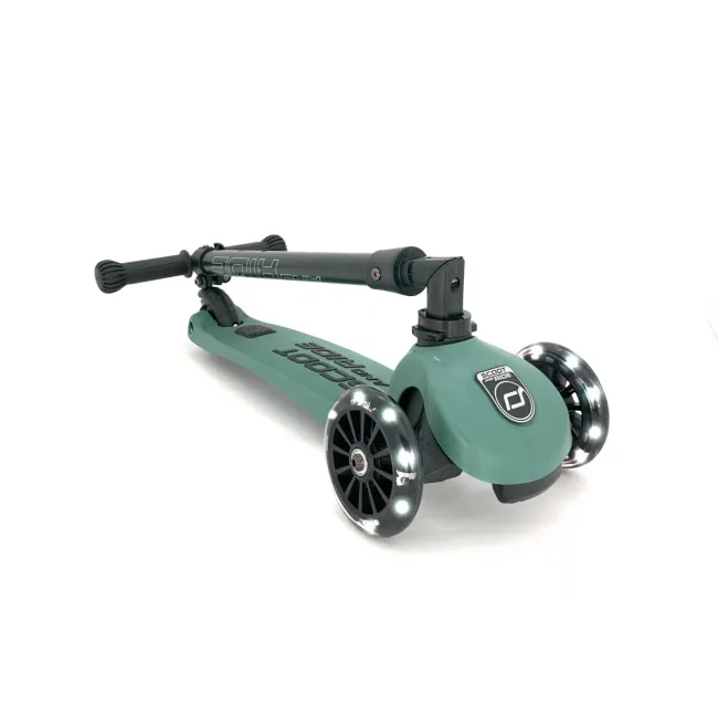 Trotineta Copii Pliabila, Reglabila, Roti Luminoase, Highwaykick 3 Led Forest, 3-6 Ani, Pana La 50 Kg, Scoot  Ride Pjb96345