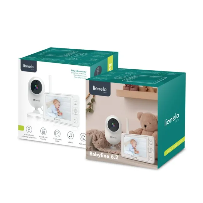 Video monitor, Lionelo, Babyline 6.2, Conexiune Wi-Fi, Pana la 8h de functionare, Comunicare bidirectionala, Senzor de temperatura, Alb BYNLOC-BABYLINE_6.2_WHITE