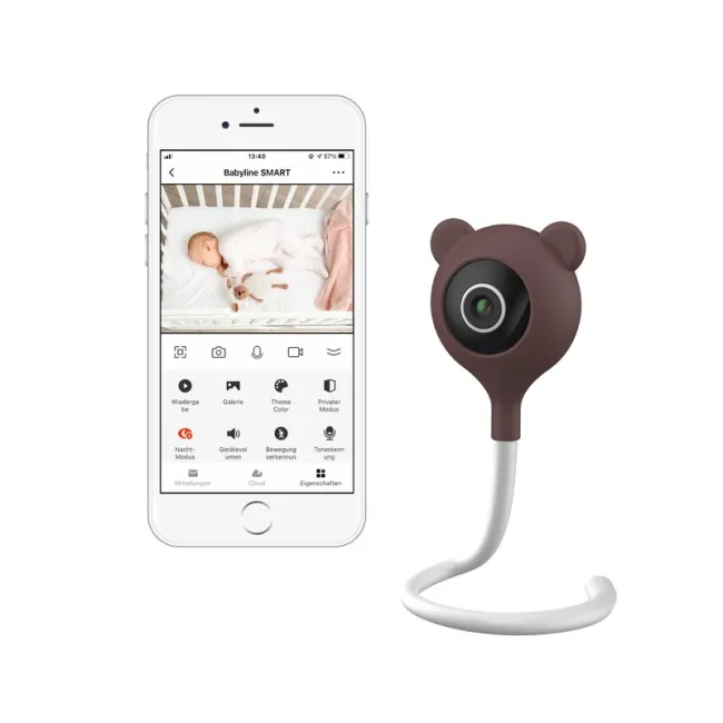 Video monitor, Lionelo, Babyline Smart, Cu aplicatie Smart Life, Cablu USB, Conexiune Wifi, Comunicare bidirectionala, Senzor de temperatura, Alb BYNLO-BABYLINE_SMART