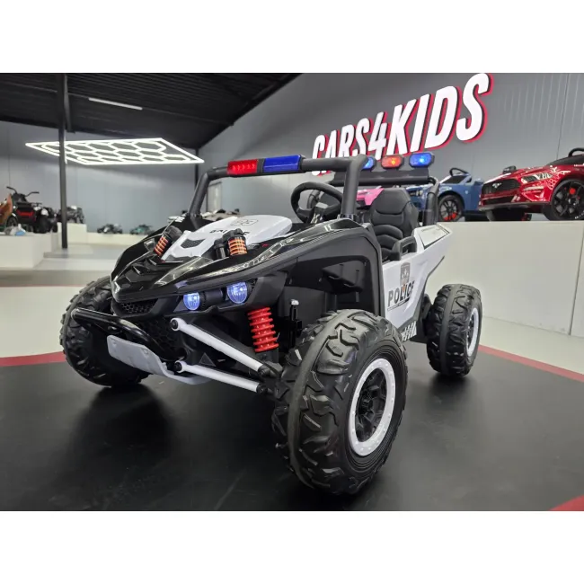 Buggy Electric Politie 2 Locuri Police Patrol 24v ,   2 Motoare 400w, Girofar Led, Bluetooth, Suspensii, Centura 3 Puncte   Max. 50 Kg Pjbc4k110politie