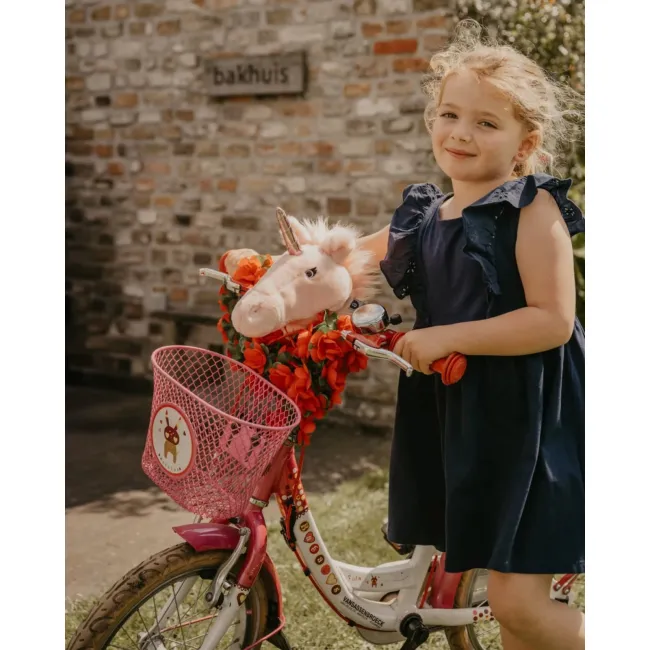 Cap Ghidon Unicorn Wild  Wild ,   Accesoriu Plue  Roz Premium Handmade Belgia Pentru Trotineta E I Bicicleta Copii   Corn Roz Metalic, Montare Velcro Pjbws5204