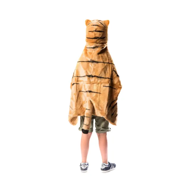 Costum Copii Tigru Wild  Soft ,   Pelerina Plue  Premium 2a N1, Costum E I Paturica De Joaca, Handmade Belgia   3 Ani+ Pjbws1002