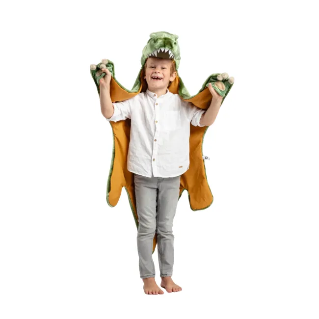 Costum Copii Wild  Soft T-rex ,   Costum Animal Plue  Premium, Pelerina De Joaca E I Paturica Pjbws1020