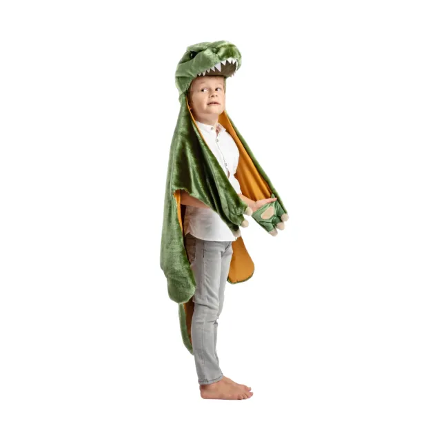 Costum Copii Wild  Soft T-rex ,   Costum Animal Plue  Premium, Pelerina De Joaca E I Paturica Pjbws1020