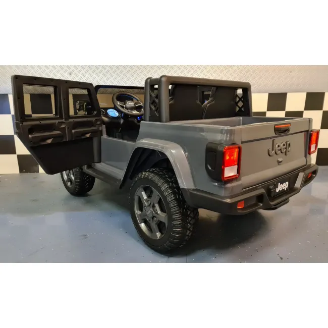 Jeep Electric Pentru Copii Gladiator Rubicon 12v Gri, Licenta Oficiala Jeep ,   2 Locuri, Ue I Functionale Pjbc4k0130r