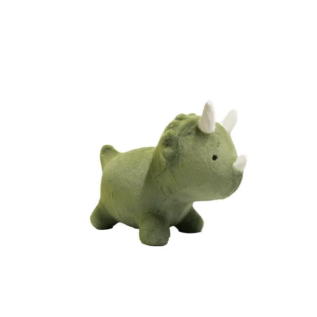 Jucarie Gonflabila Premium Wild  Soft Dino Triceratops ,   Plue  Ultra-moale Verde, Pompa Inclusa, Cutie Cadou   3 Ani+, Joaca Activa A N Interior Pjbws4852